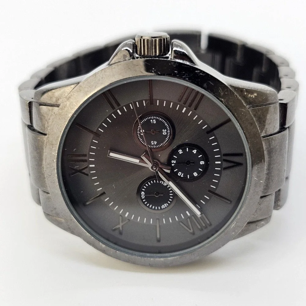 Men's Watch 40MM Dark Gray Case Dial Bracelet Bands 6.5
